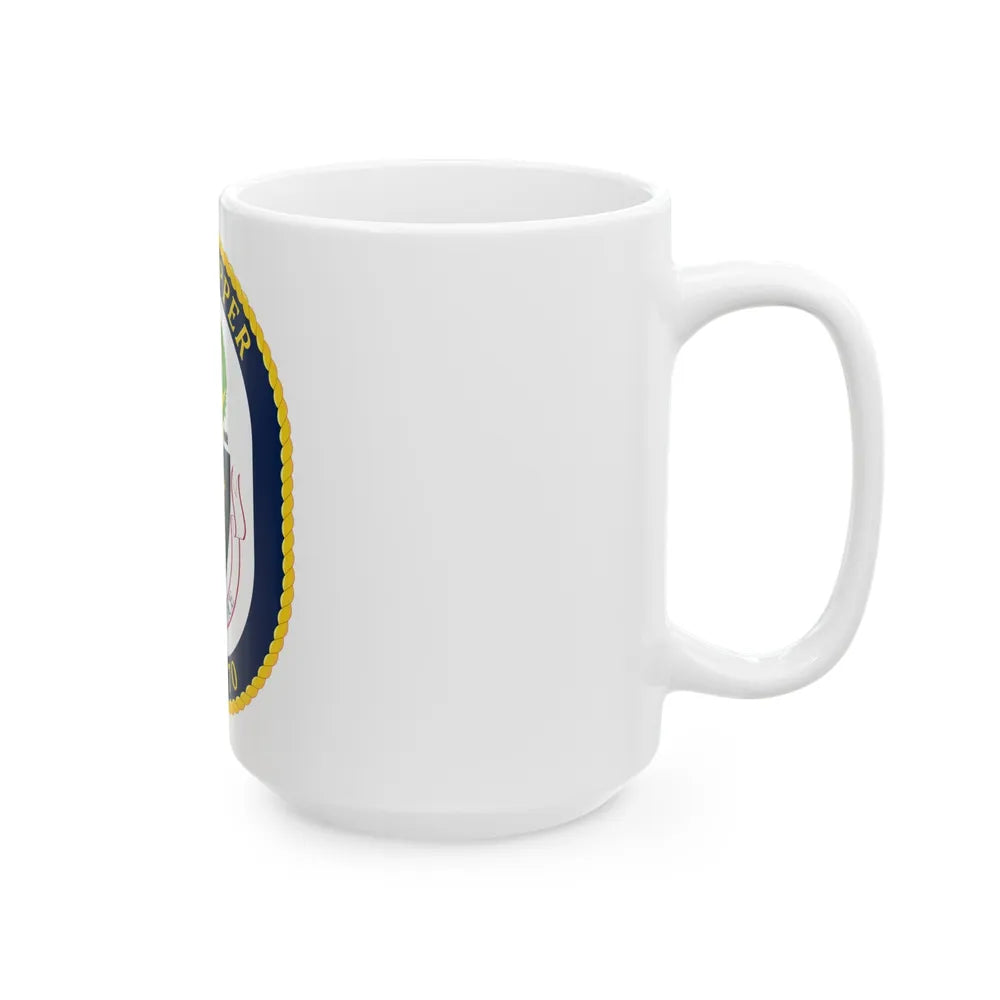 USS Hopper DDG 70 Crest (U.S. Navy) White Coffee Mug-Go Mug Yourself