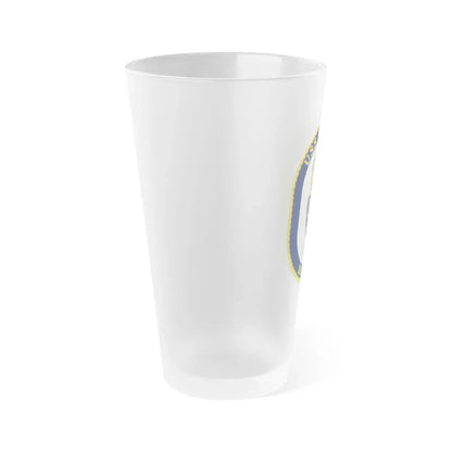 USS Hopper DDG 70 Crest (U.S. Navy) Frosted Pint Glass 16oz - Go Mug Yourself