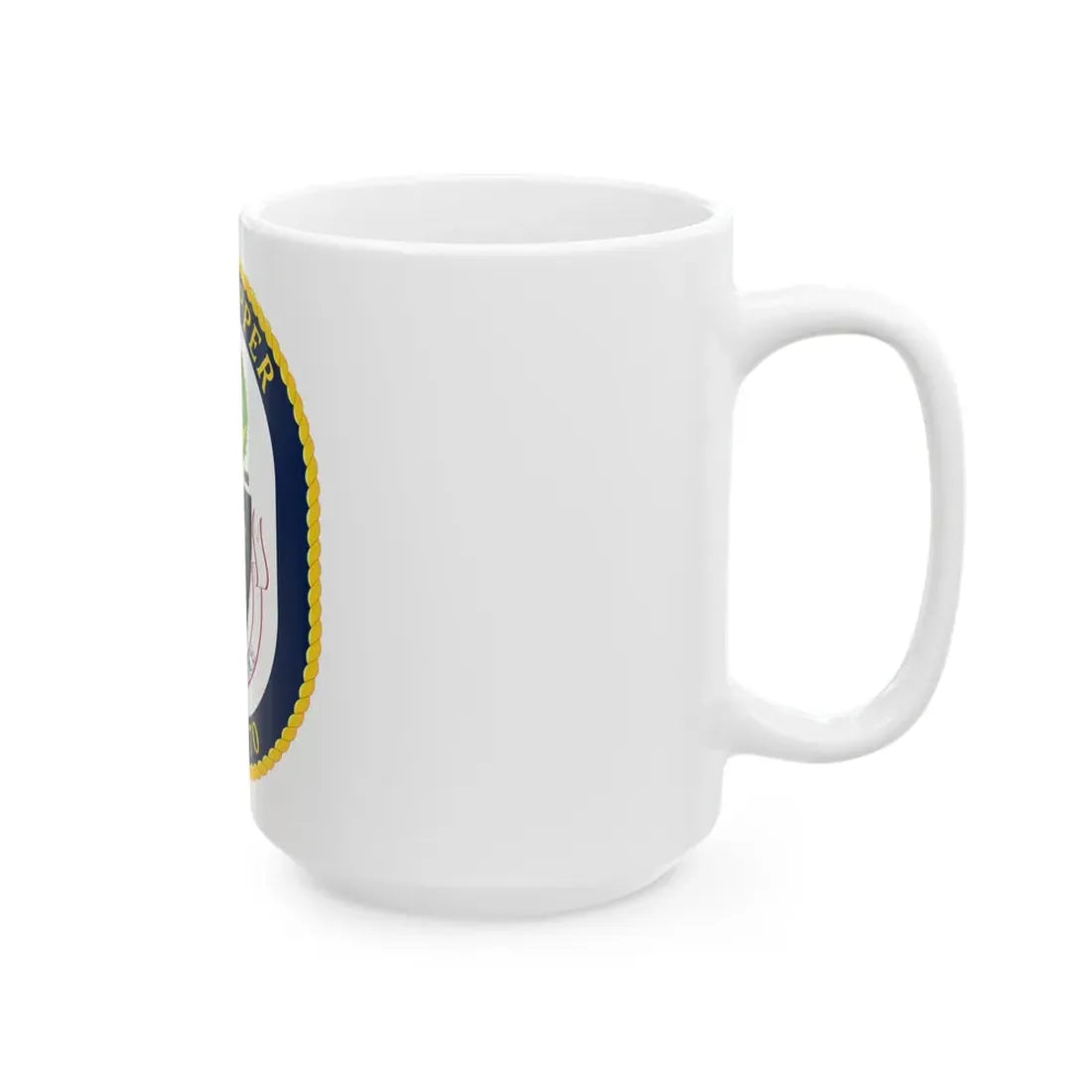 USS Hopper DDG 70 Crest (U.S. Navy) White Coffee Mug - Go Mug Yourself