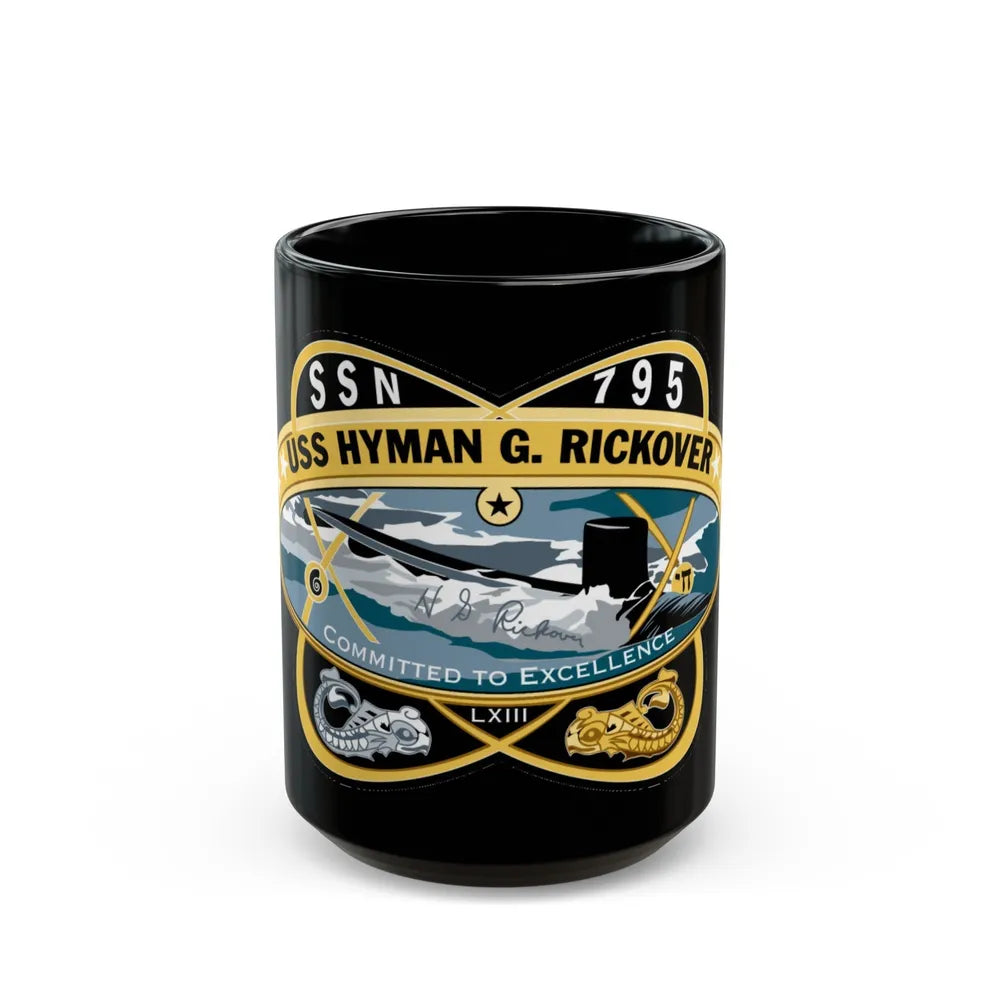 USS Hyman G Rickover SSN 795 (U.S. Navy) Black Coffee Mug-15oz-Go Mug Yourself