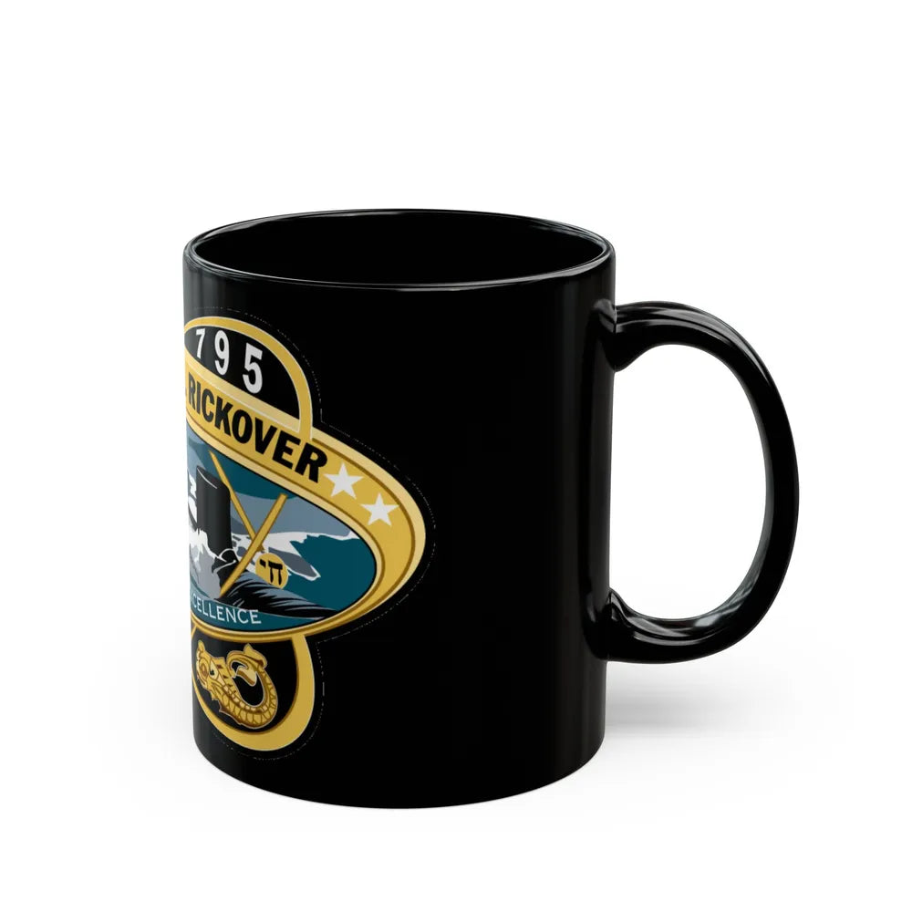 USS Hyman G Rickover SSN 795 (U.S. Navy) Black Coffee Mug-Go Mug Yourself