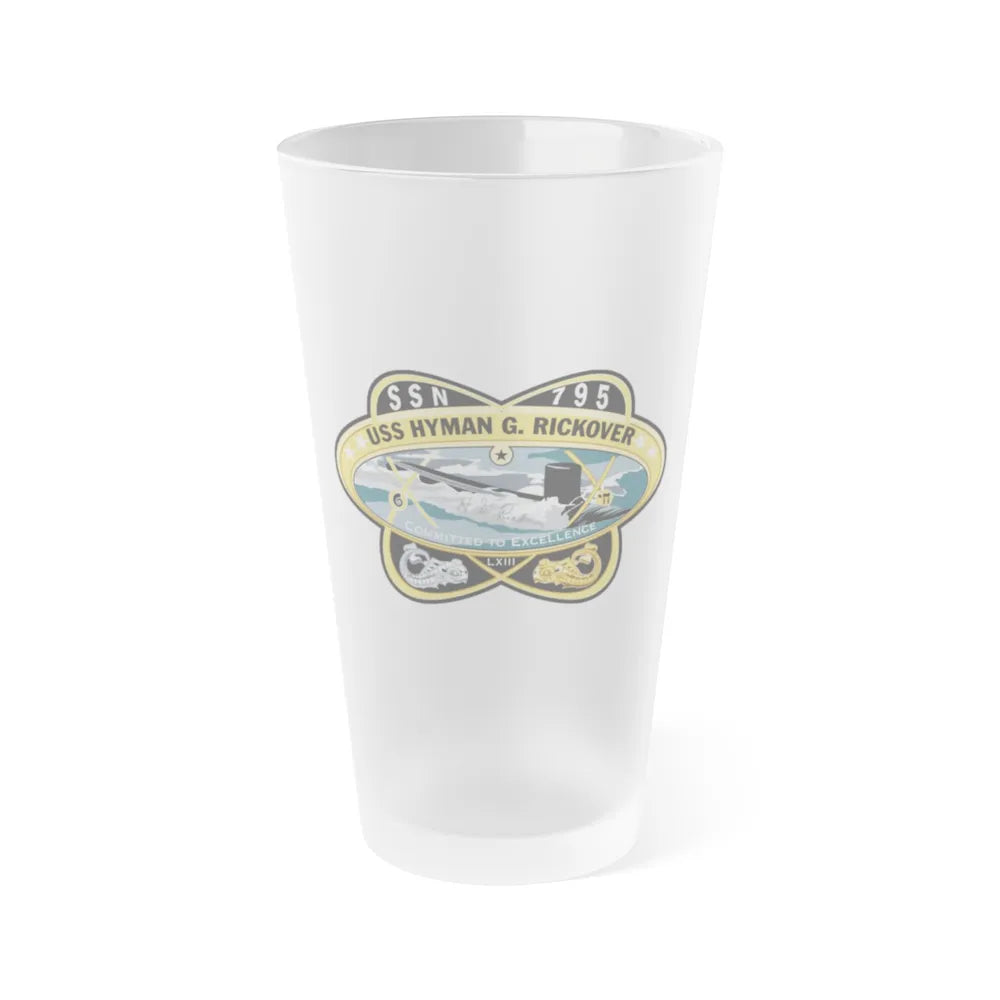 USS Hyman G Rickover SSN 795 (U.S. Navy) Frosted Pint Glass 16oz-Go Mug Yourself