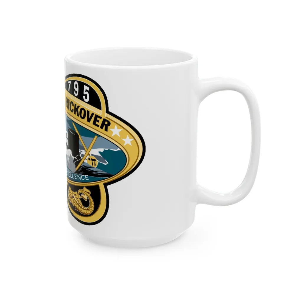 USS Hyman G Rickover SSN 795 (U.S. Navy) White Coffee Mug-Go Mug Yourself