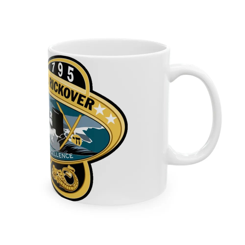 USS Hyman G Rickover SSN 795 (U.S. Navy) White Coffee Mug-Go Mug Yourself