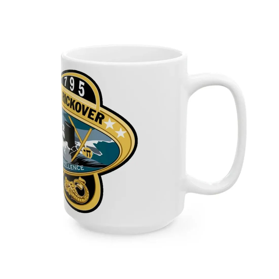USS Hyman G Rickover SSN 795 (U.S. Navy) White Coffee Mug - Go Mug Yourself