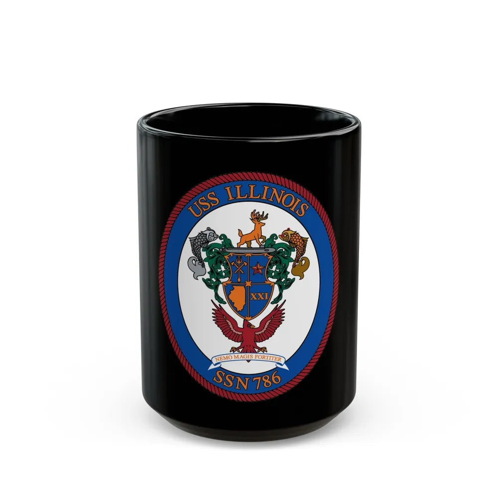 USS Illinois 786 (U.S. Navy) Black Coffee Mug-15oz-Go Mug Yourself