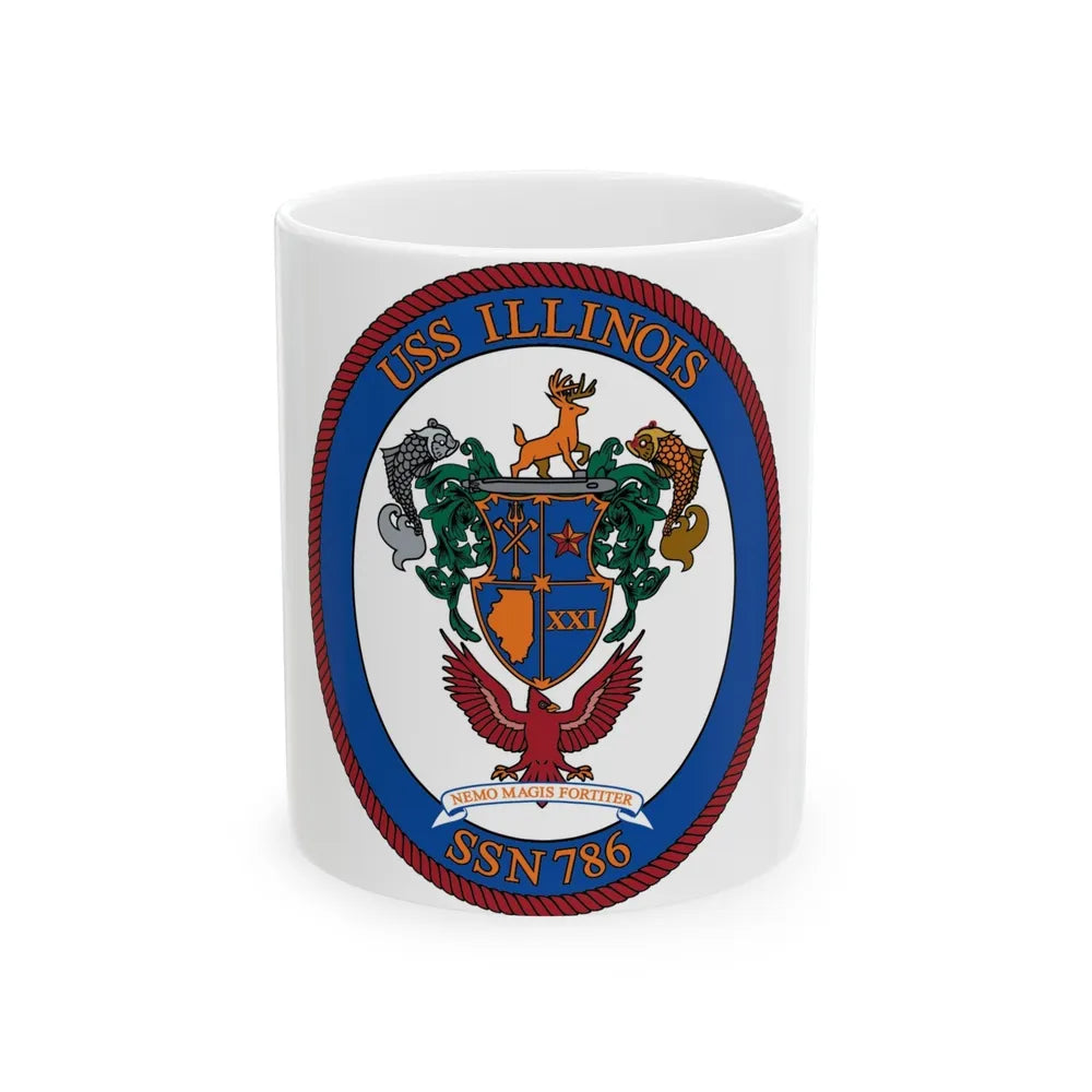 USS Illinois 786 (U.S. Navy) White Coffee Mug-11oz-Go Mug Yourself