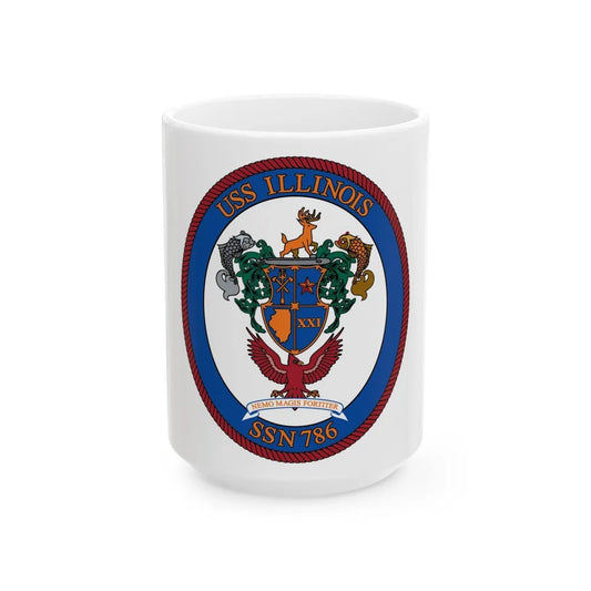 USS Illinois 786 (U.S. Navy) White Coffee Mug-15oz-Go Mug Yourself