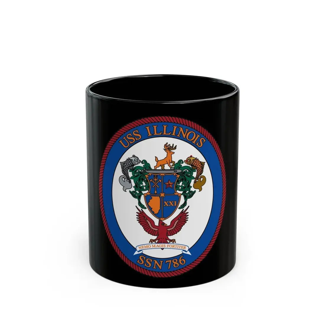 USS Illinois 786 (U.S. Navy) Black Coffee Mug 11oz - Go Mug Yourself