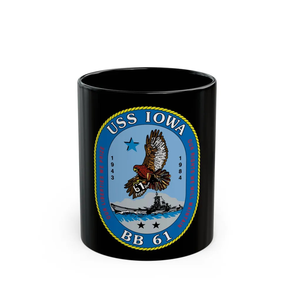 USS Iowa BB 61 (U.S. Navy) Black Coffee Mug-11oz-Go Mug Yourself