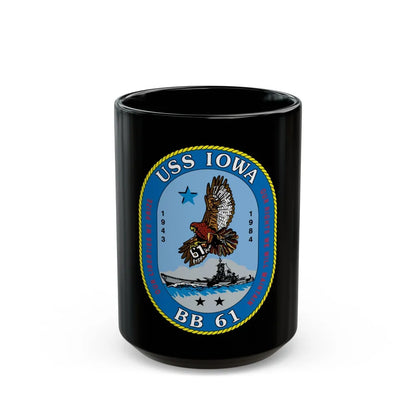 USS Iowa BB 61 (U.S. Navy) Black Coffee Mug-15oz-Go Mug Yourself