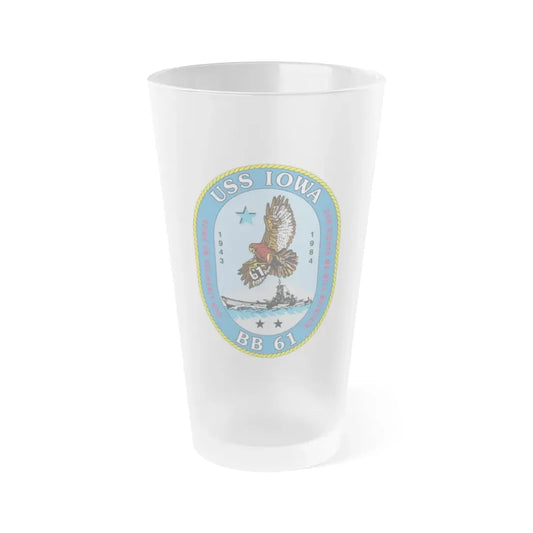 USS Iowa BB 61 (U.S. Navy) Frosted Pint Glass 16oz Default Title - Go Mug Yourself