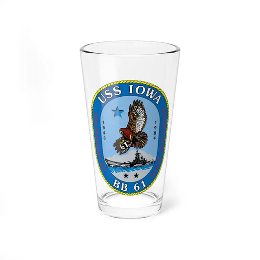 USS Iowa BB 61 (U.S. Navy) Pint Glass 16oz 16oz - Go Mug Yourself