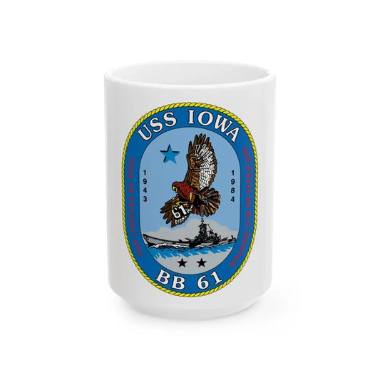 USS Iowa BB 61 (U.S. Navy) White Coffee Mug 15oz - Go Mug Yourself