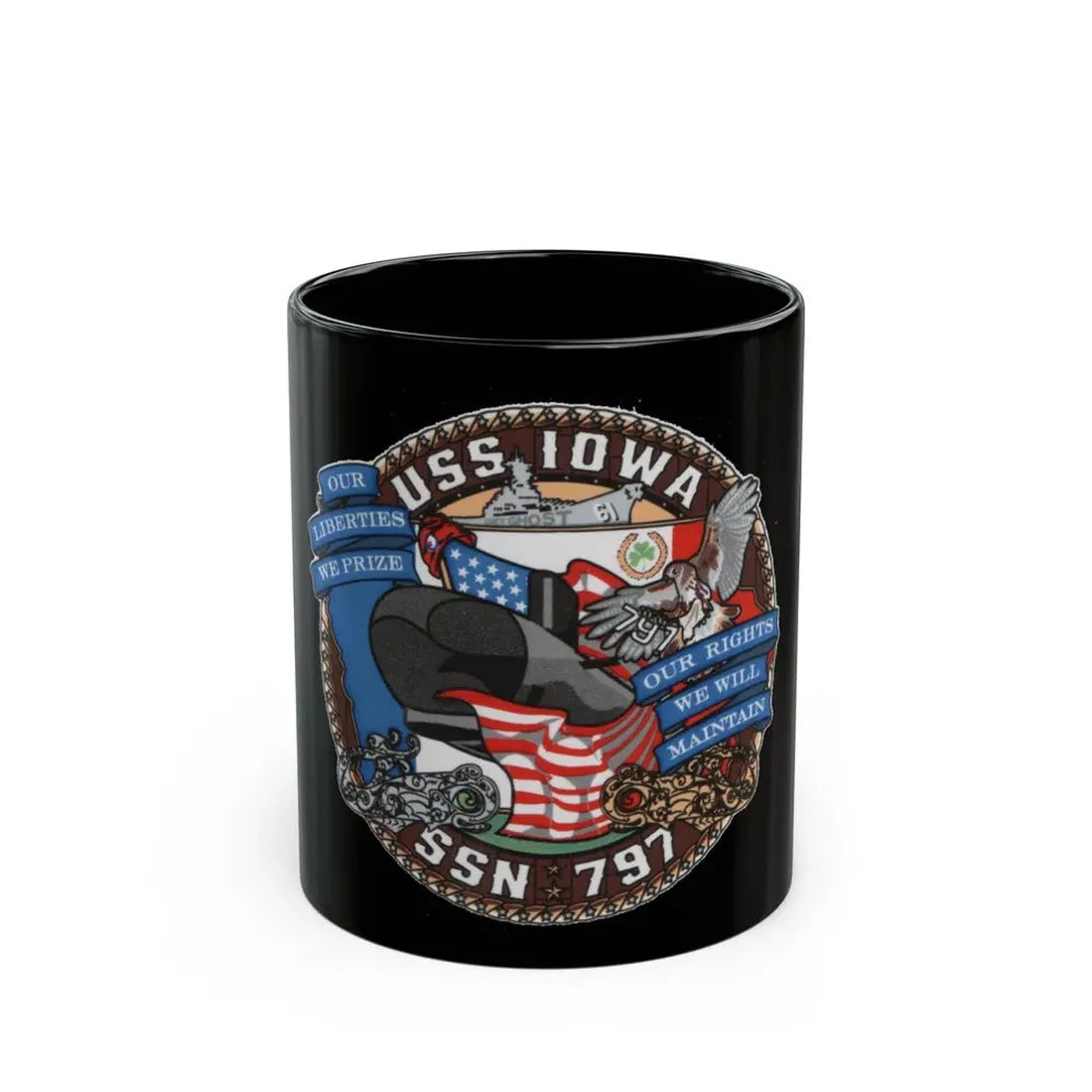 USS IOWA SSN 797 (U.S. Navy) Black Coffee Mug 11oz - Go Mug Yourself