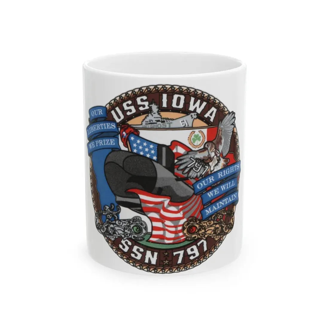 USS IOWA SSN 797 (U.S. Navy) White Coffee Mug 11oz - Go Mug Yourself