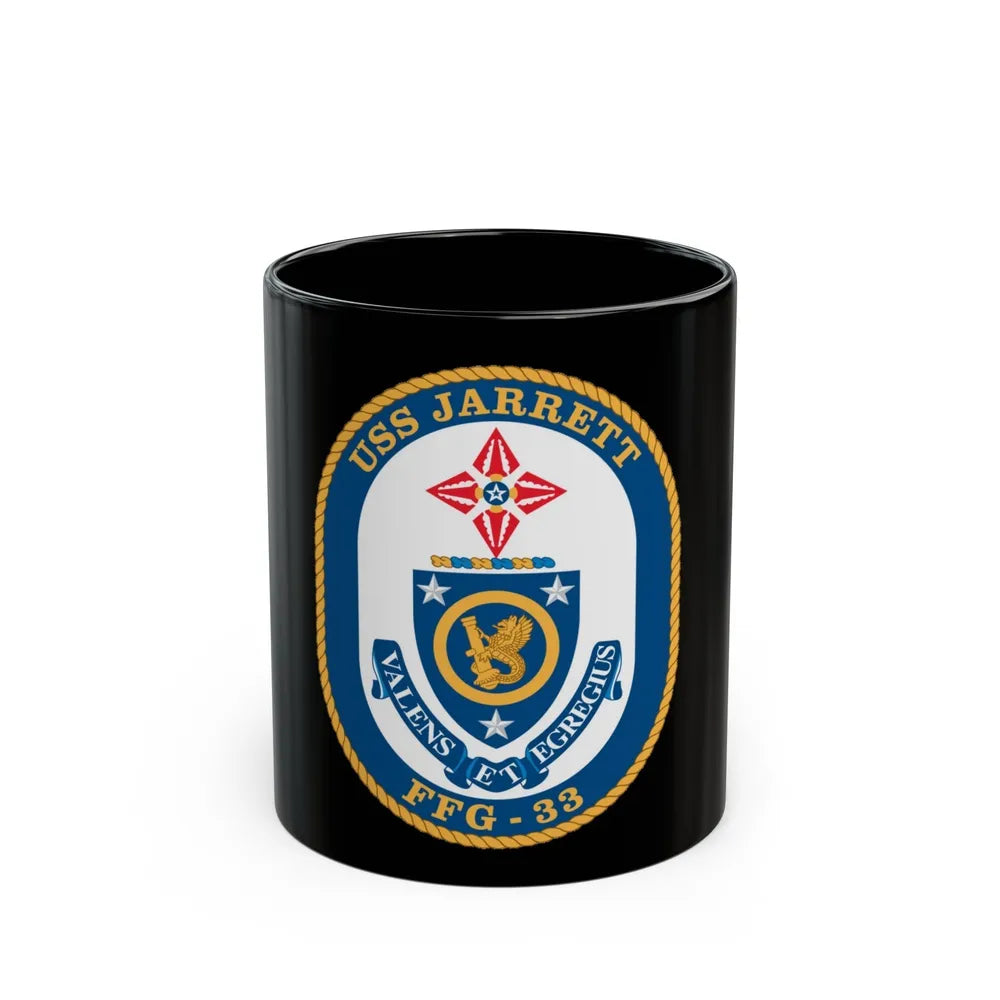 USS Jarrett FFG 33 (U.S. Navy) Black Coffee Mug-11oz-Go Mug Yourself