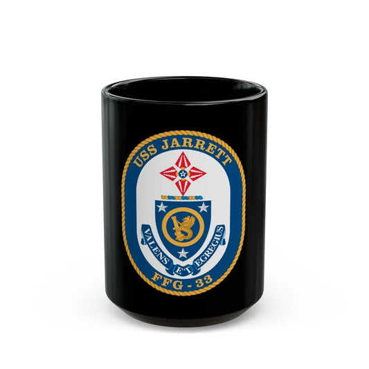 USS Jarrett FFG 33 (U.S. Navy) Black Coffee Mug-15oz-Go Mug Yourself