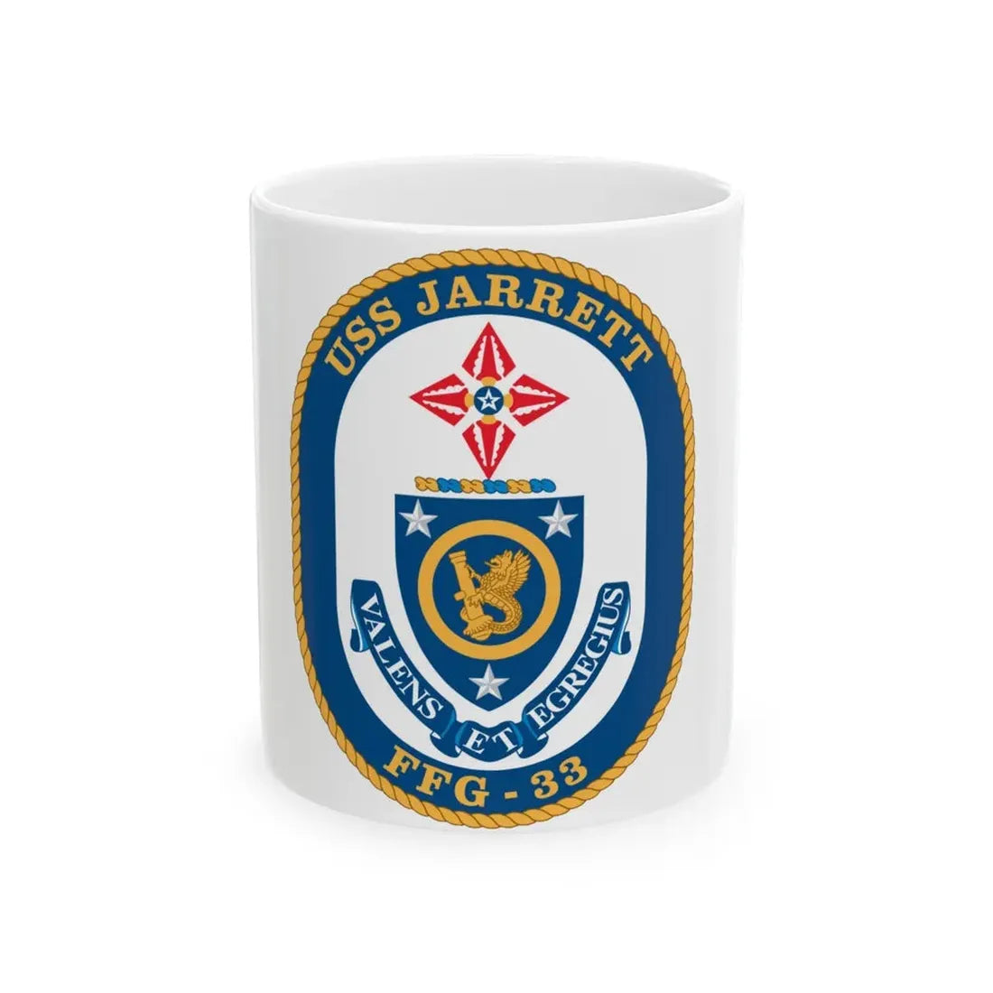 USS Jarrett FFG 33 (U.S. Navy) White Coffee Mug 11oz - Go Mug Yourself