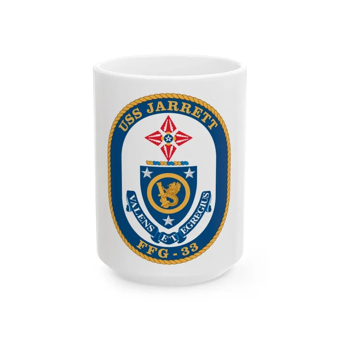 USS Jarrett FFG 33 (U.S. Navy) White Coffee Mug 15oz - Go Mug Yourself