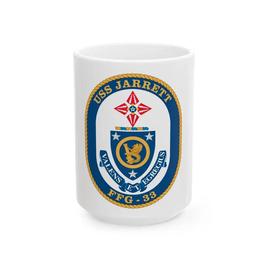 USS Jarrett FFG 33 (U.S. Navy) White Coffee Mug 15oz - Go Mug Yourself