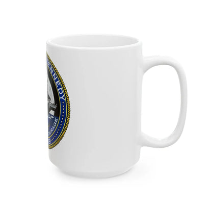 USS JOHN F KENNEDY CVN 79 (U.S. Navy) White Coffee Mug-Go Mug Yourself