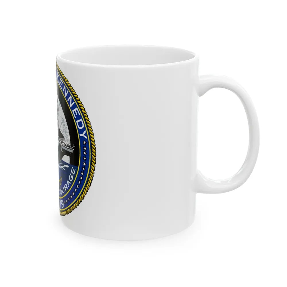 USS JOHN F KENNEDY CVN 79 (U.S. Navy) White Coffee Mug-Go Mug Yourself