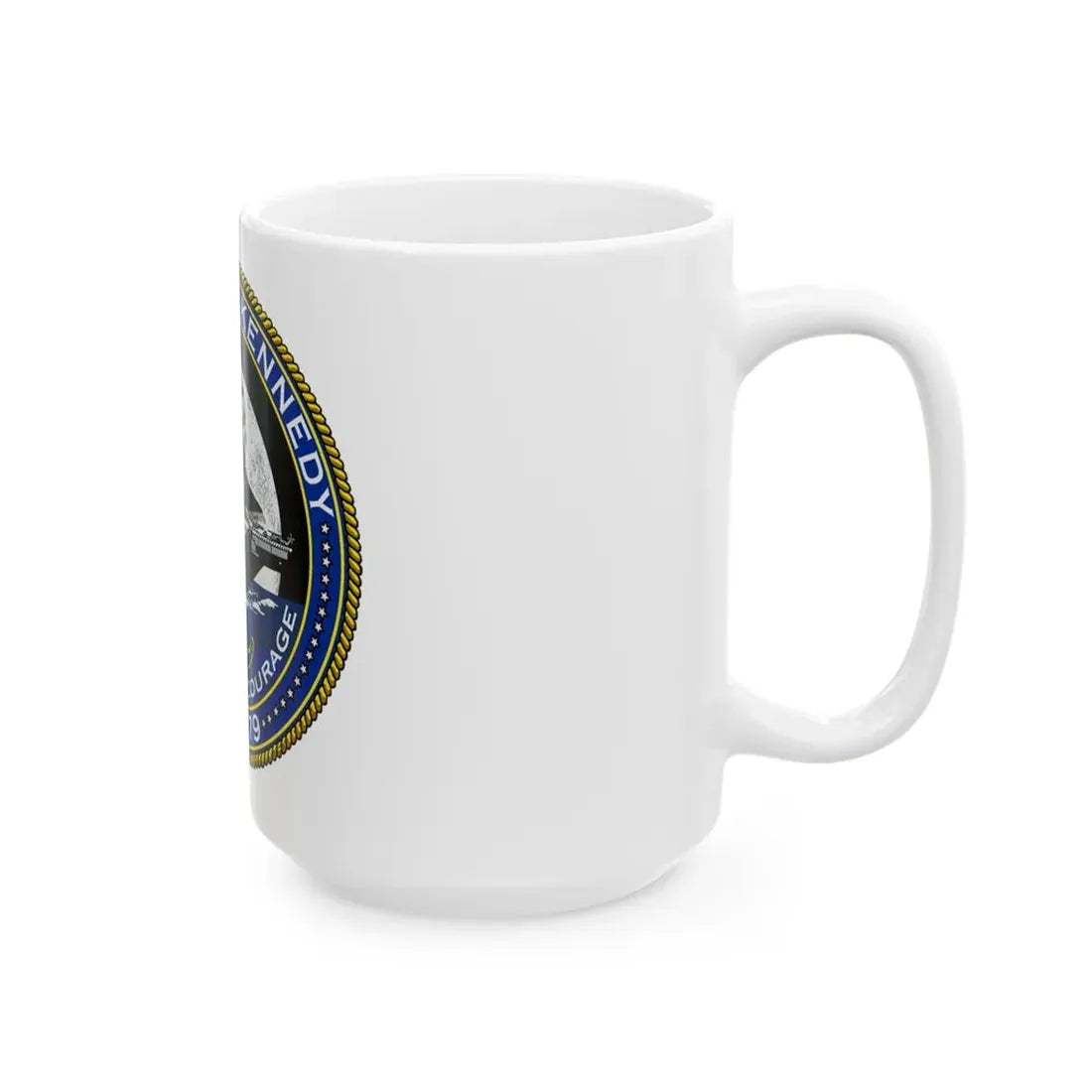 USS JOHN F KENNEDY CVN 79 (U.S. Navy) White Coffee Mug - Go Mug Yourself