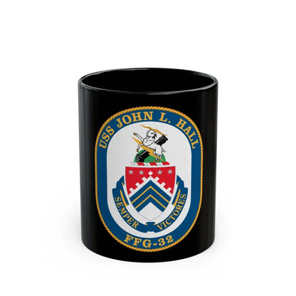 USS John L Hall FFG 32 (U.S. Navy) Black Coffee Mug-11oz-Go Mug Yourself