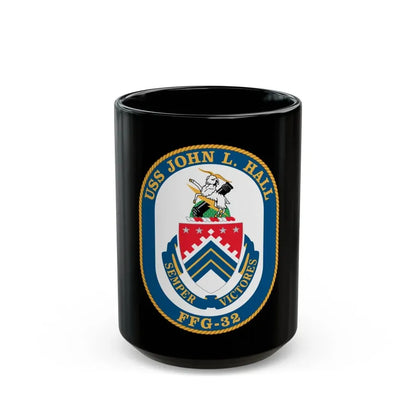 USS John L Hall FFG 32 (U.S. Navy) Black Coffee Mug 15oz - Go Mug Yourself