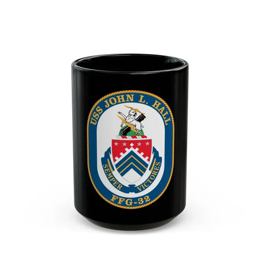 USS John L Hall FFG 32 (U.S. Navy) Black Coffee Mug 15oz - Go Mug Yourself