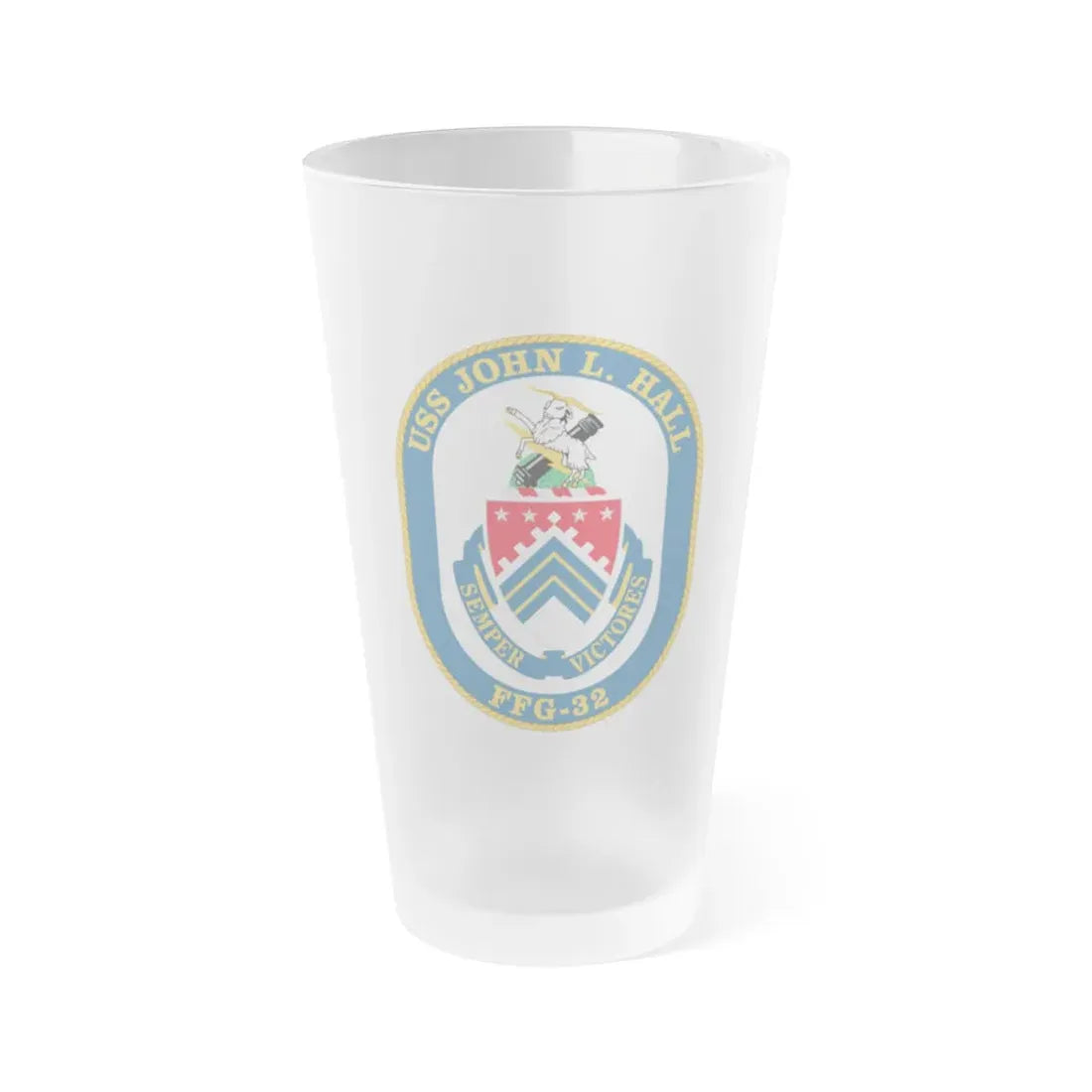 USS John L Hall FFG 32 (U.S. Navy) Frosted Pint Glass 16oz Default Title - Go Mug Yourself