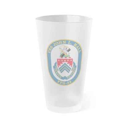 USS John L Hall FFG 32 (U.S. Navy) Frosted Pint Glass 16oz Default Title - Go Mug Yourself