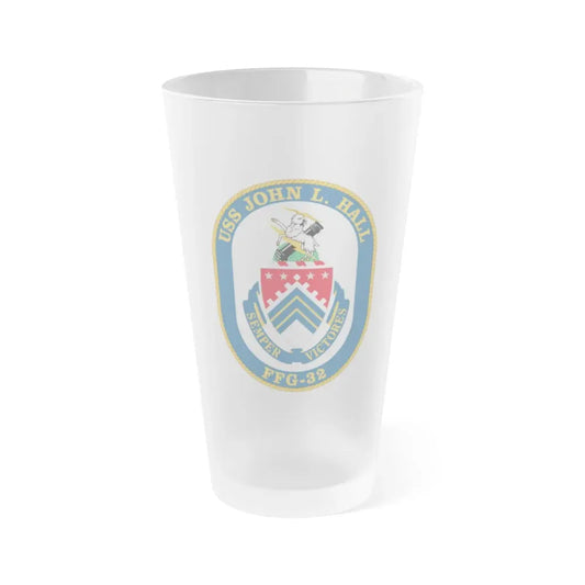USS John L Hall FFG 32 (U.S. Navy) Frosted Pint Glass 16oz Default Title - Go Mug Yourself