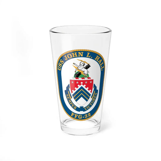 USS John L Hall FFG 32 (U.S. Navy) Pint Glass 16oz 16oz - Go Mug Yourself