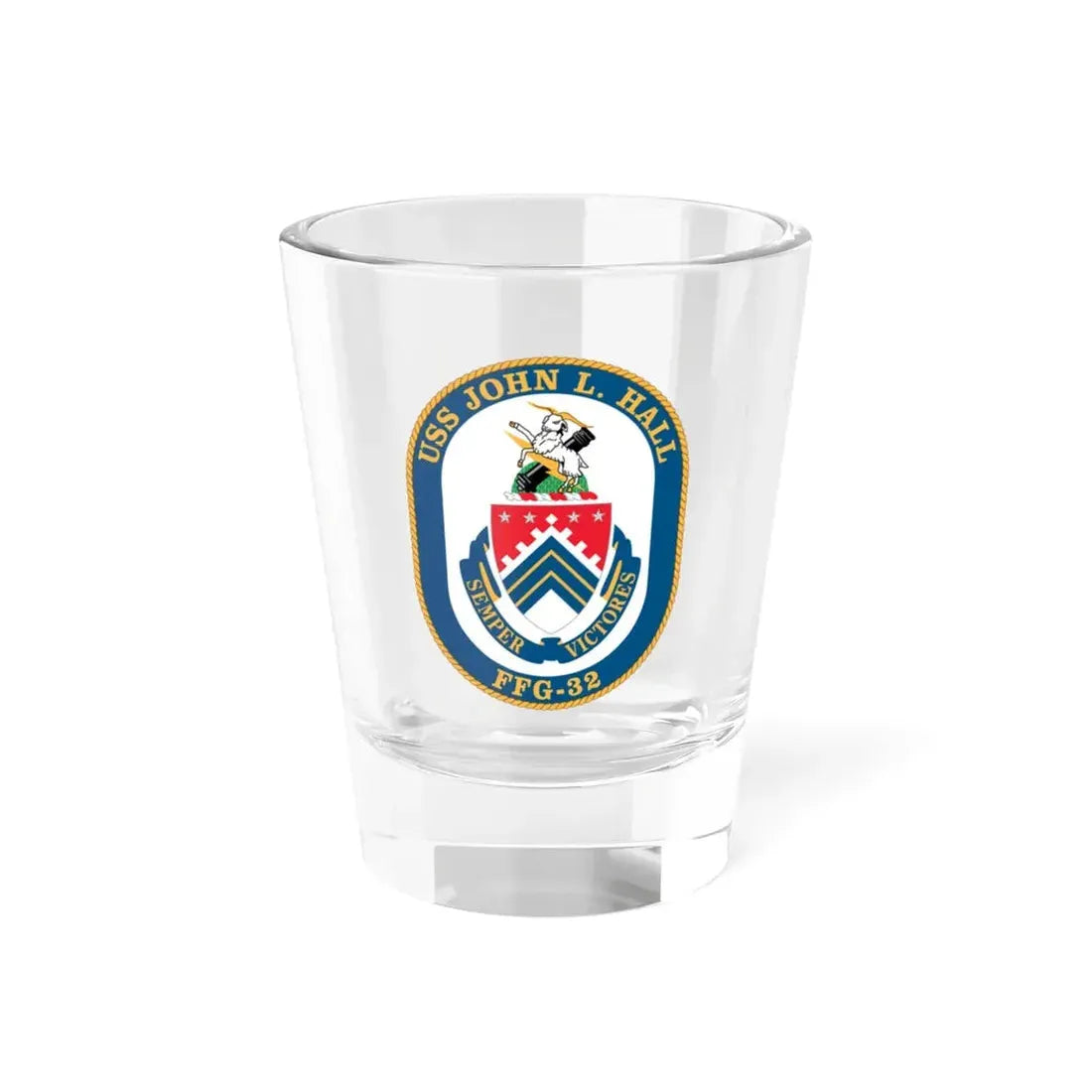 USS John L Hall FFG 32 (U.S. Navy) Shot Glass 1.5oz 1.5oz - Go Mug Yourself