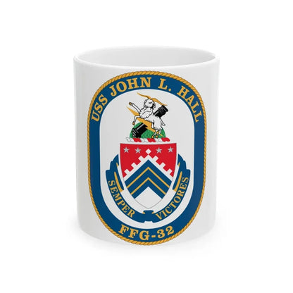 USS John L Hall FFG 32 (U.S. Navy) White Coffee Mug 11oz - Go Mug Yourself