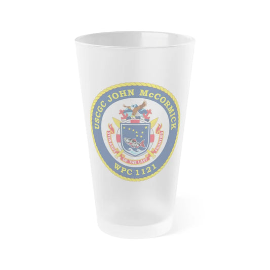 USS John McCormick WPC 1121 (U.S. Coast Guard) Frosted Pint Glass 16oz-Go Mug Yourself