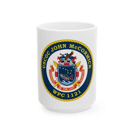 USS John McCormick WPC 1121 (U.S. Coast Guard) White Coffee Mug-15oz-Go Mug Yourself