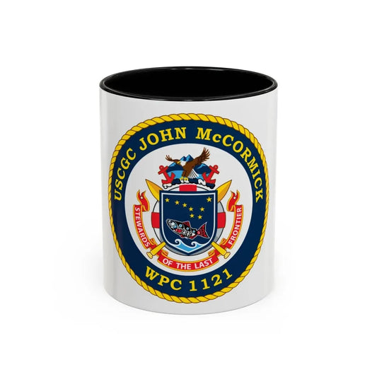USS John McCormick WPC 1121 (U.S. Coast Guard) Accent Coffee Mug 11oz Black - Go Mug Yourself