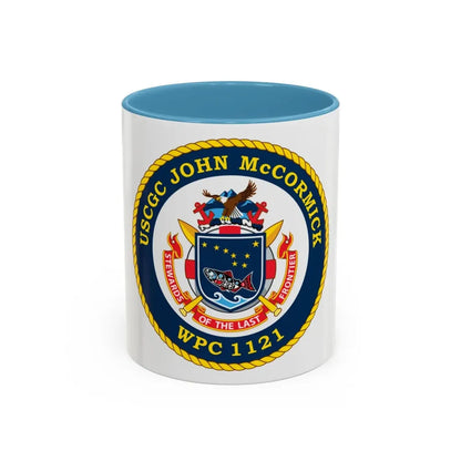 USS John McCormick WPC 1121 (U.S. Coast Guard) Accent Coffee Mug 11oz Light Blue - Go Mug Yourself