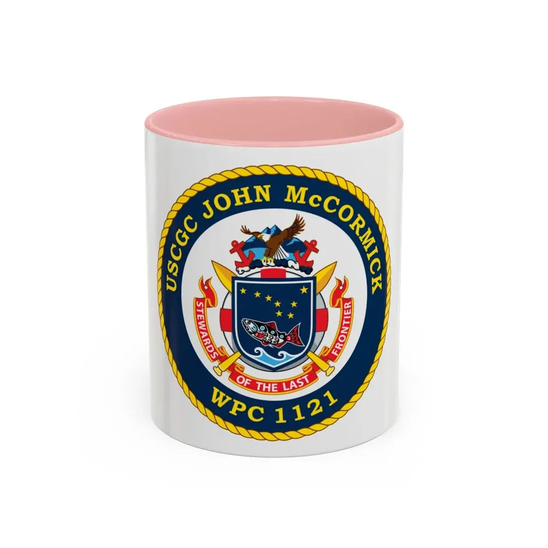 USS John McCormick WPC 1121 (U.S. Coast Guard) Accent Coffee Mug 11oz Pink - Go Mug Yourself