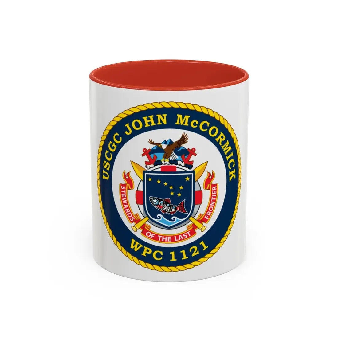 USS John McCormick WPC 1121 (U.S. Coast Guard) Accent Coffee Mug 11oz Red - Go Mug Yourself