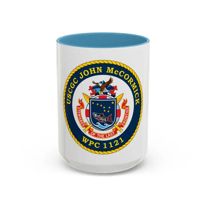 USS John McCormick WPC 1121 (U.S. Coast Guard) Accent Coffee Mug 15oz Light Blue - Go Mug Yourself