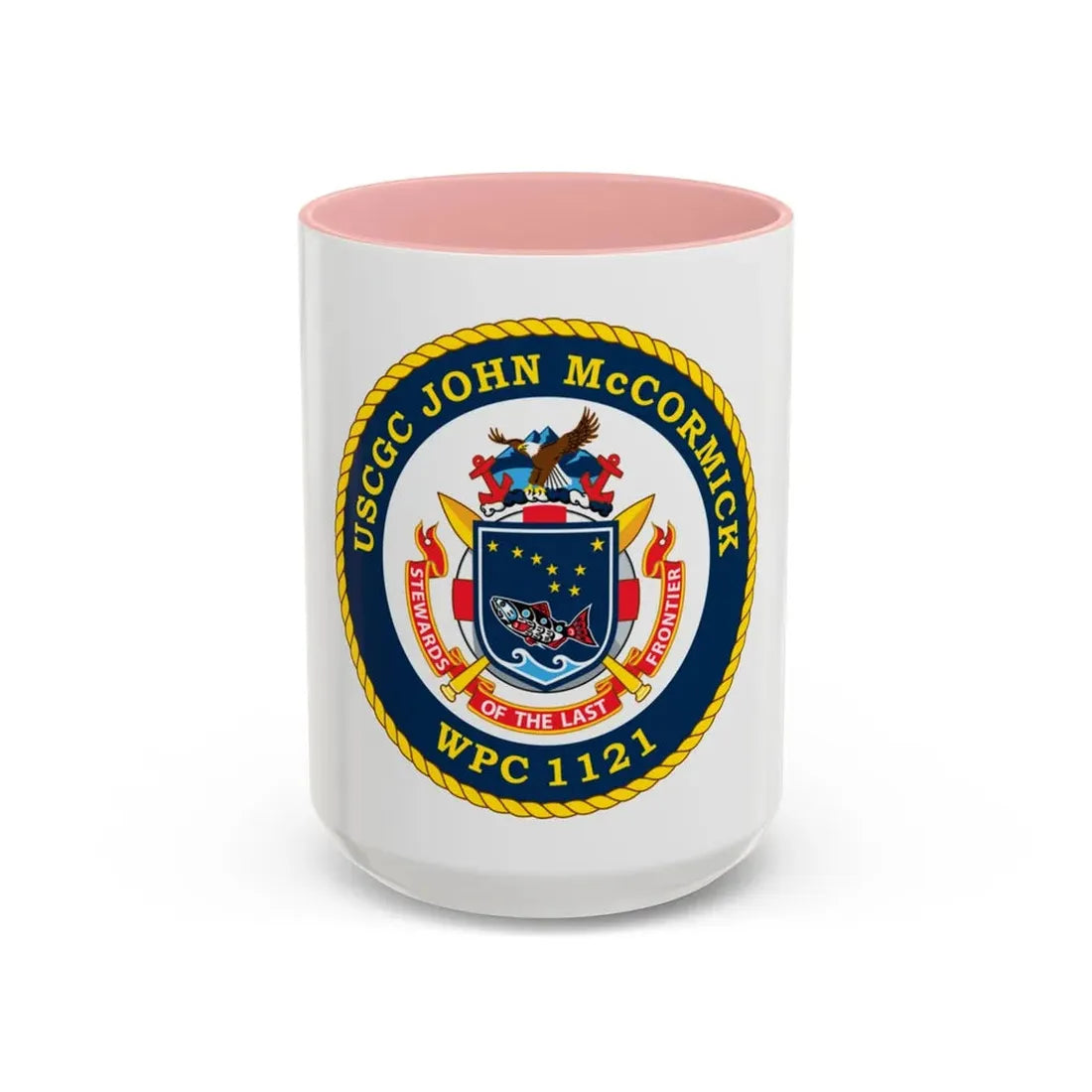 USS John McCormick WPC 1121 (U.S. Coast Guard) Accent Coffee Mug 15oz Pink - Go Mug Yourself