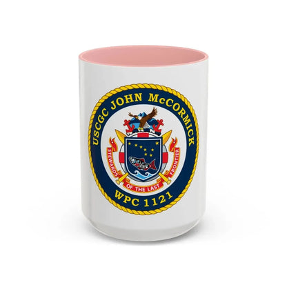 USS John McCormick WPC 1121 (U.S. Coast Guard) Accent Coffee Mug 15oz Pink - Go Mug Yourself