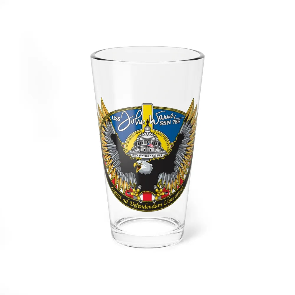 USS John Warner SSN 785 (U.S. Navy) Pint Glass 16oz-16oz-Go Mug Yourself