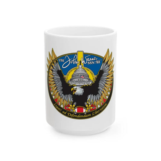 USS John Warner SSN 785 (U.S. Navy) White Coffee Mug-15oz-Go Mug Yourself