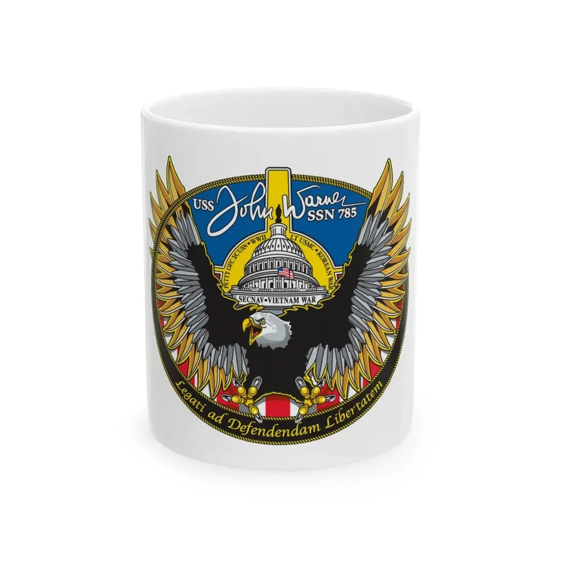 USS John Warner SSN 785 (U.S. Navy) White Coffee Mug 11oz - Go Mug Yourself