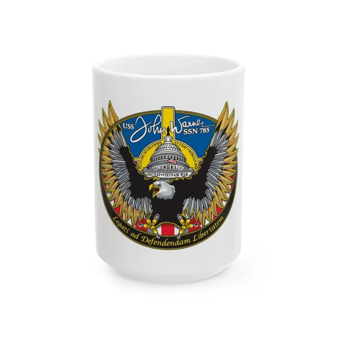 USS John Warner SSN 785 (U.S. Navy) White Coffee Mug 15oz - Go Mug Yourself